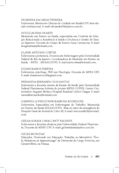Enfermagem, ensino e saúde: reflexões e produtos do mestrado profissional  |  Cláudia Mara de Melo Tavares, Lucia Cardoso Mourão, Elaine Antunes Cortez & Ana Clementina Vieira de Almeida (todas orgs.) - Imagem 9